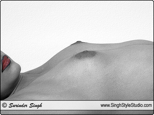 Fine Art Nude partial color Black and White Photography, India